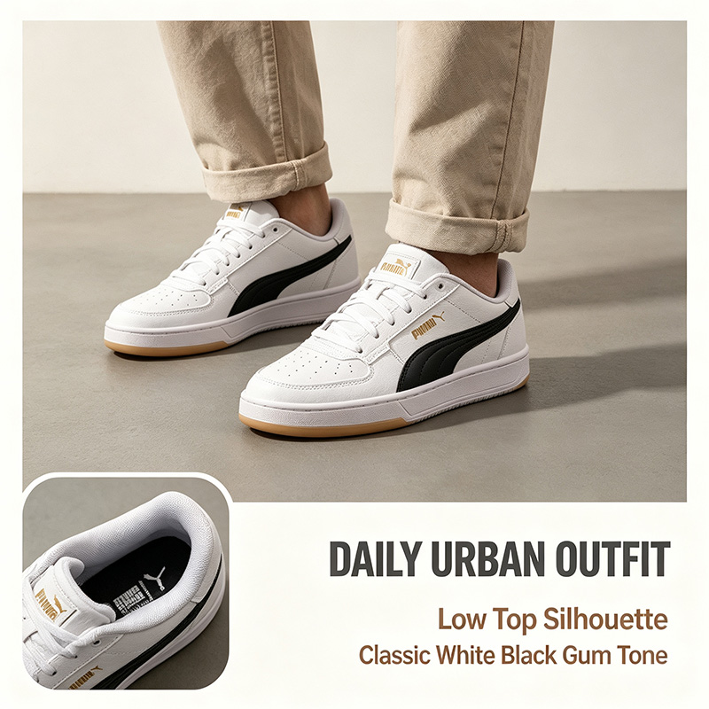 Puma Shoes Suede Classic - PUMA ผู้ชายสีขาวสีดำรองเท้าผ้าใบแบบหุ้มข้อต่ำคลาสสิกเรโทรหนังรองเท้าสเก็ตแฟชั่นลำลองเทรนเนอร์ 402613-01