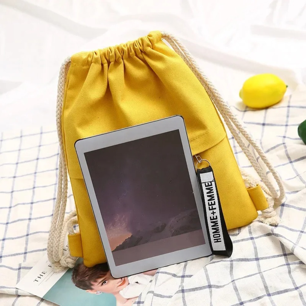 กระเป๋าผ้าแคนวาสสำหรับนักเรียน - Drawstring Gym Bag บทวิจารณ์และราคา